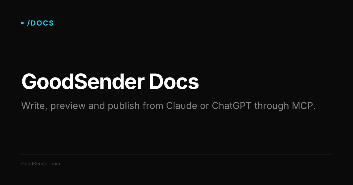 GoodSender Quick Start — Send Email via API in 5 Minutes